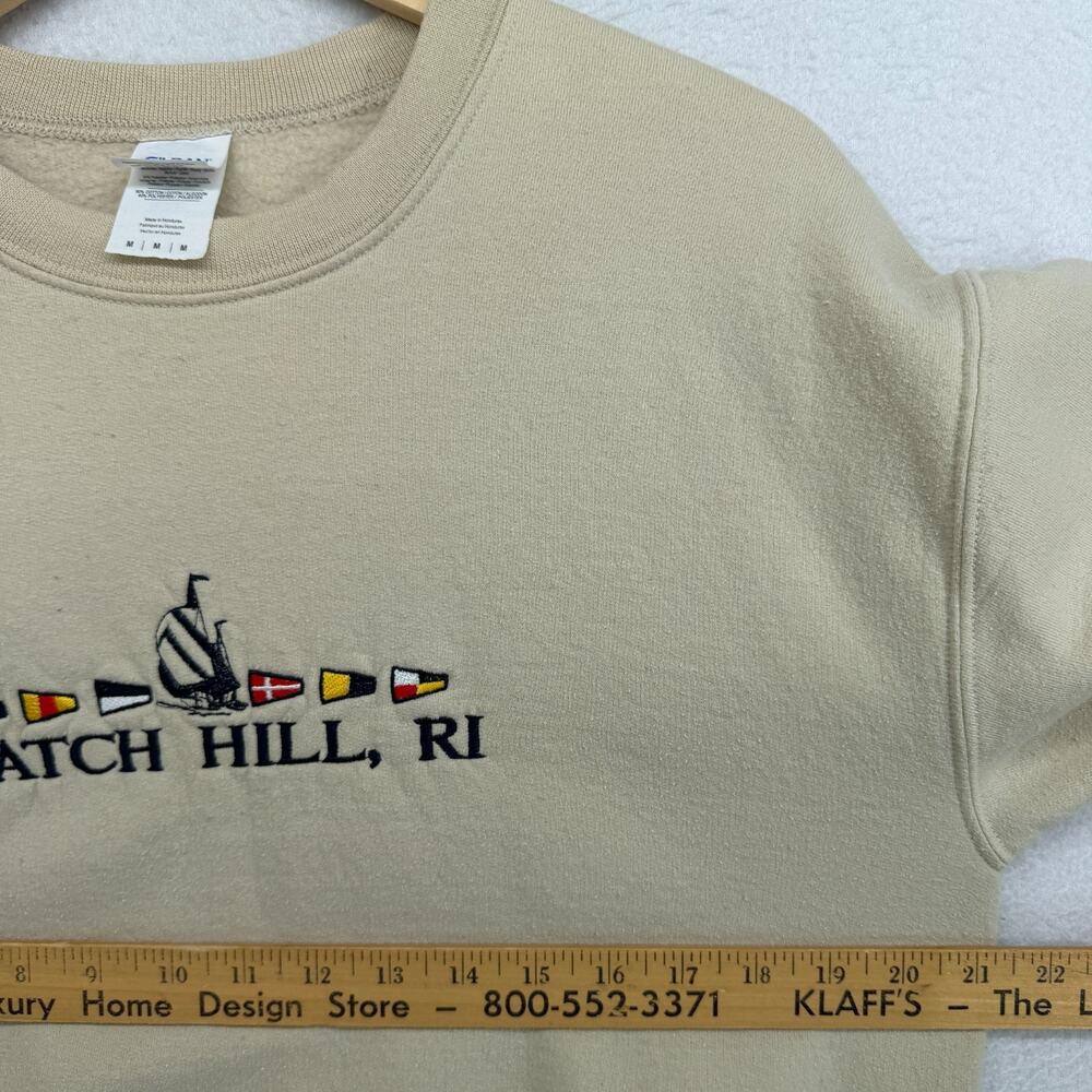 WATCH HILL Sweatshirt Mens M Rhode Island Westerly East Beach Pullover Beige - Picture 10 of 12